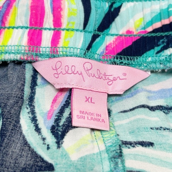 Lilly Pulitzer Shorts Katia High Tide Dancing Lady Flowy Lounge XL - Picture 3 of 8